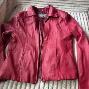 Stylish Red Leather Jacket